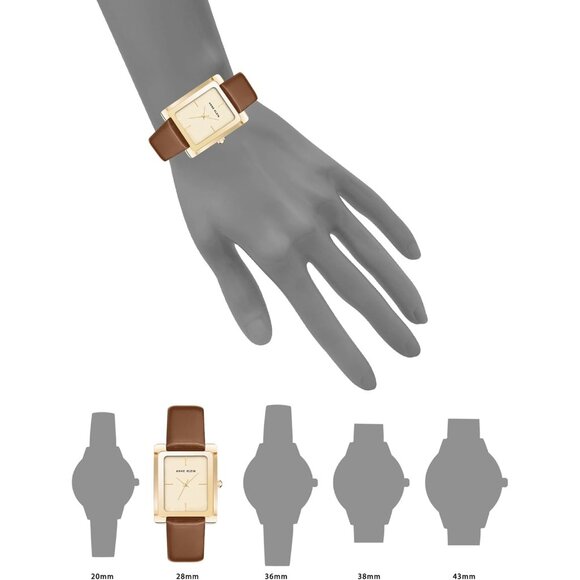 Women\'s Faux Leather Strap Crystal Lens Honey/Gold Tone Buckle Closure Watch main image 4